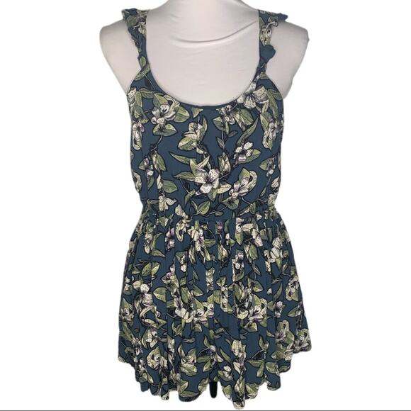 Free People Dear You Printed Mini Dress Blue Combo - Picture 1 of 7